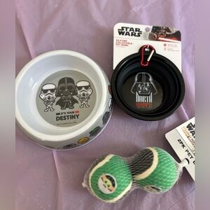 Star Wars Black & White Darth Vader Pet Bowl Set